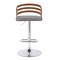 Armen Living Adele Adjustable Height Swivel Gray Faux Leather and Walnut Wood Bar Stool with Chrome Base LCADSWBAGRWA - alternate 8